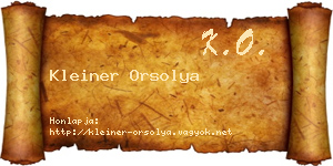 Kleiner Orsolya névjegykártya